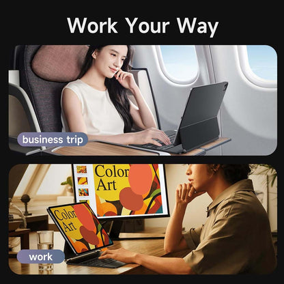 iPad Pro Magic Keyboard Case in use during a business trip