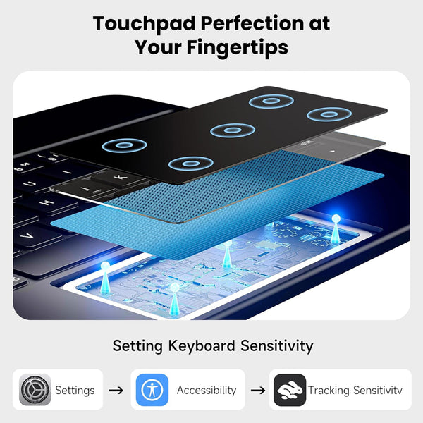 TECPHILE- MK-M413 Magic Keyboard Case iPad Pro 13" M5 2025 & M4 2024 - 10