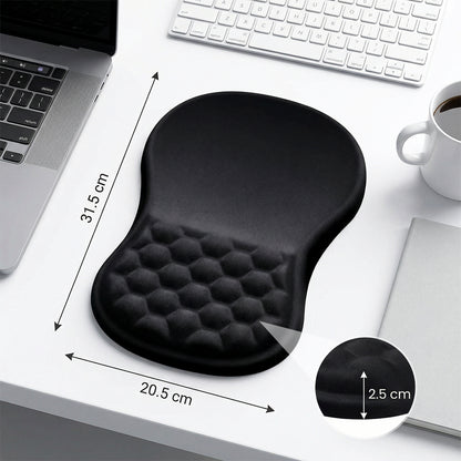 Black ergonomic mouse pad with wrist support