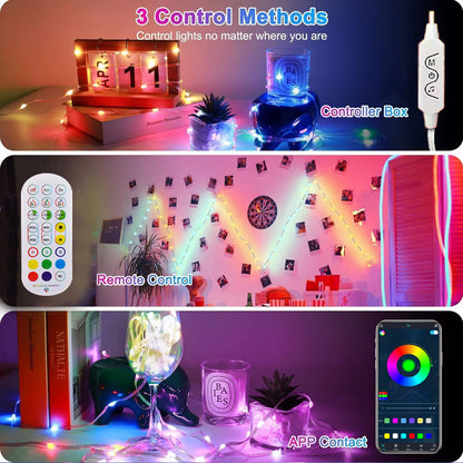 USB Powered Smart Fairy String Lights with Music Sync Control