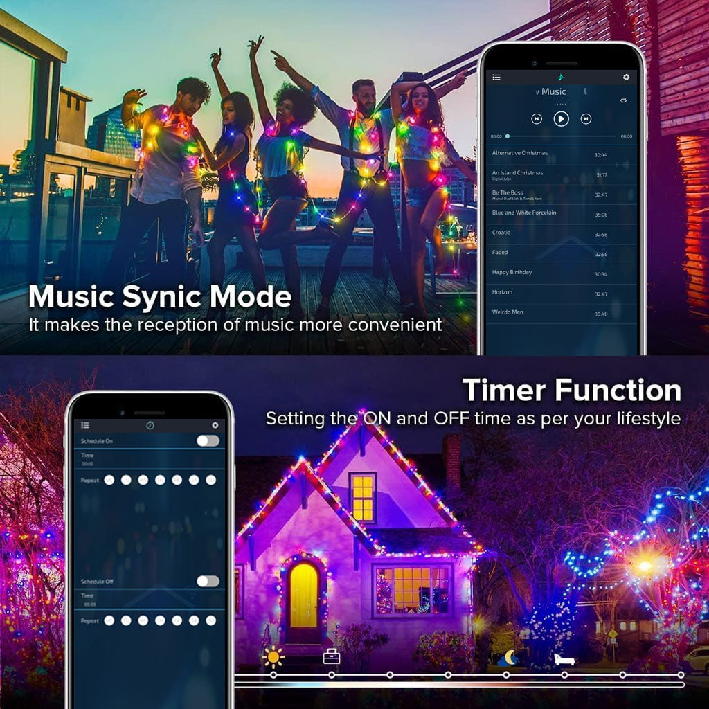 USB Powered Smart Fairy String Lights with Music Sync Timimg Function