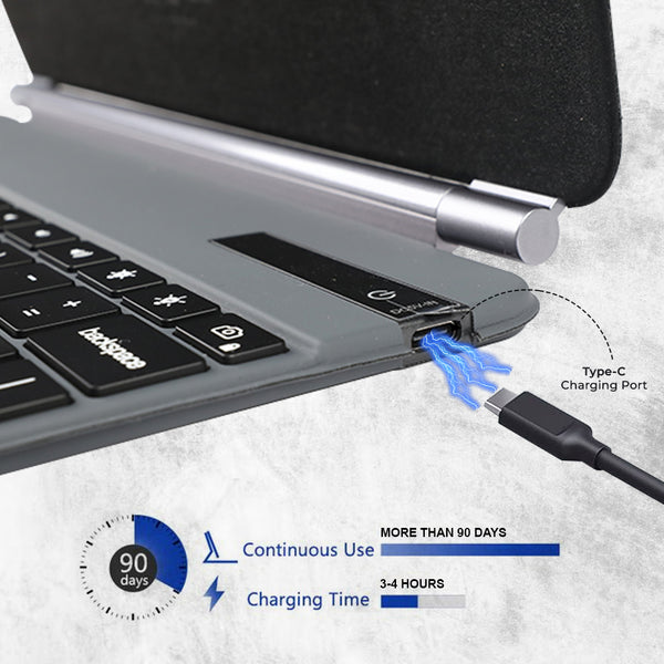 TECPHILE - P129 Pro Wireless Keyboard Case For iPad Pro 12.9” - 5