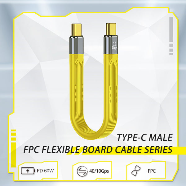 TECPHILE - PD60W 10Gbps Type C Male to Type C Male FPC Cable - 5