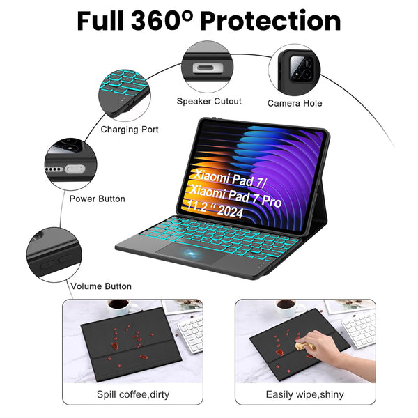 PST-M7112 Keyboard Case for Xiaomi Pad 7 / 7 Pro 11.2” - 3