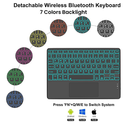 Bluetooth keyboard showcasing backlight colors