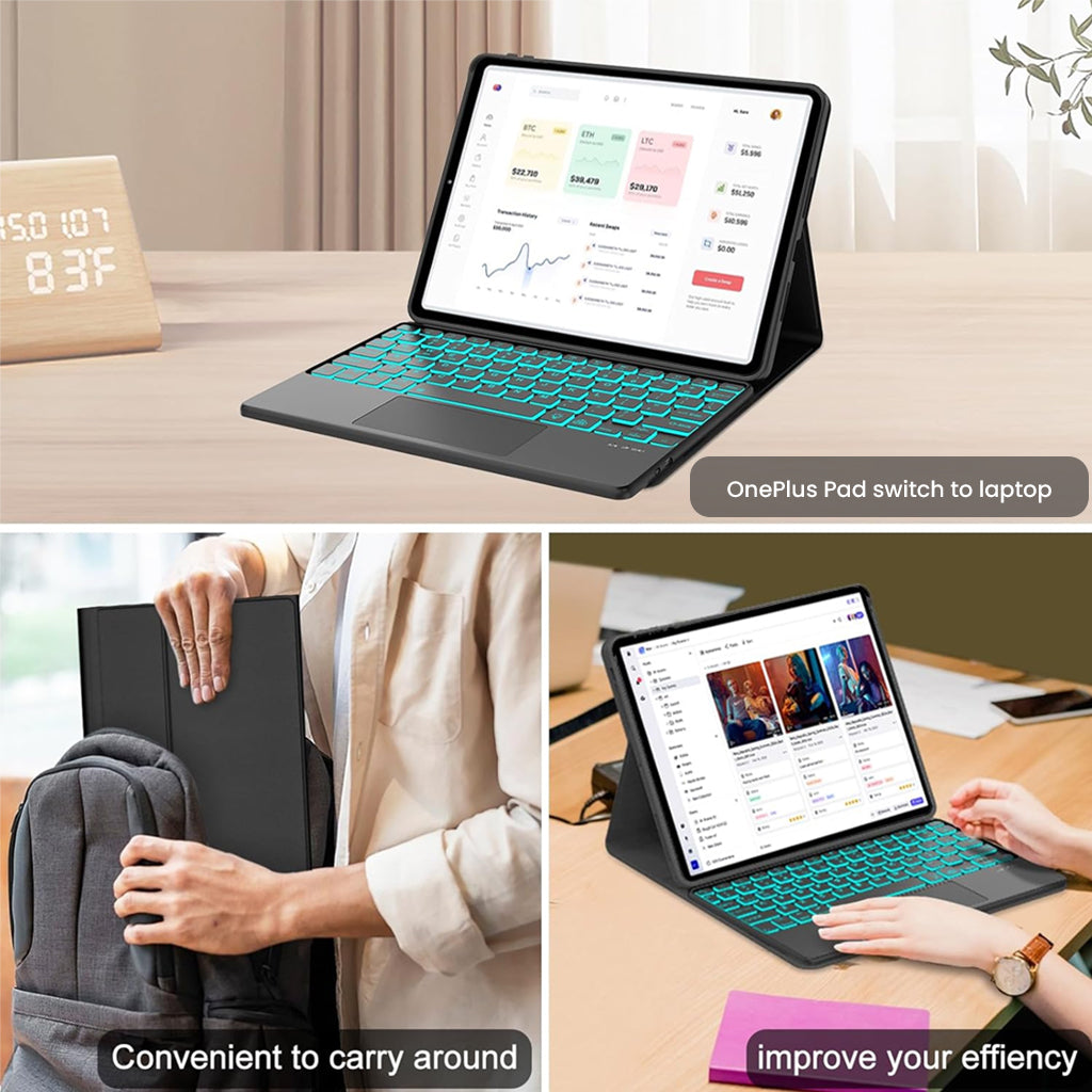 Keyboard Case for OnePlus Pad Lite showcasing portability and efficiency
