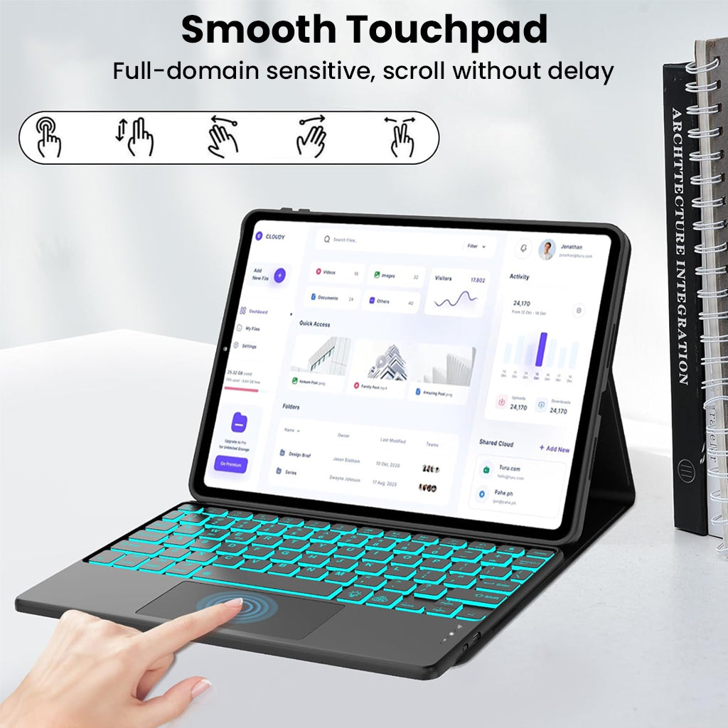 Smooth touchpad feature of Keyboard Case for OPPO Pad SE 11-Inch
