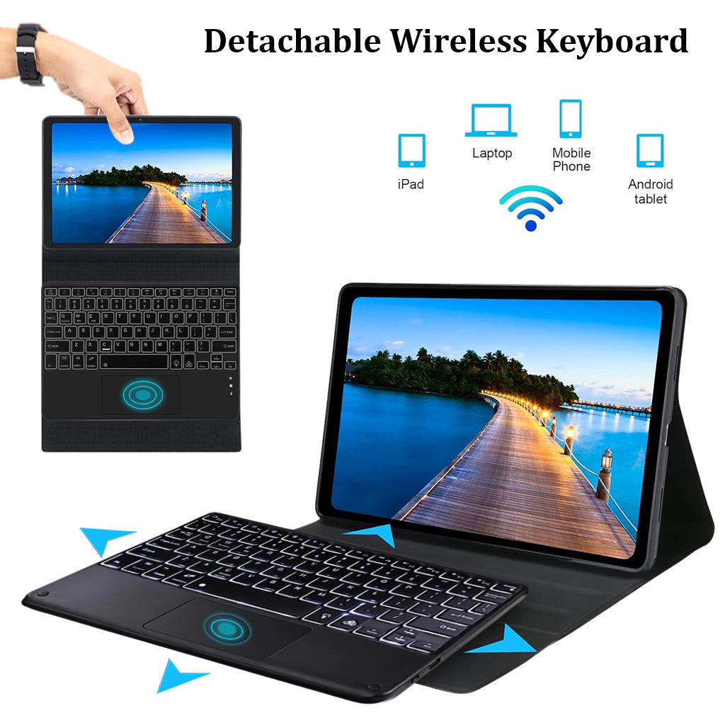 Detachable keyboard with tablet setup