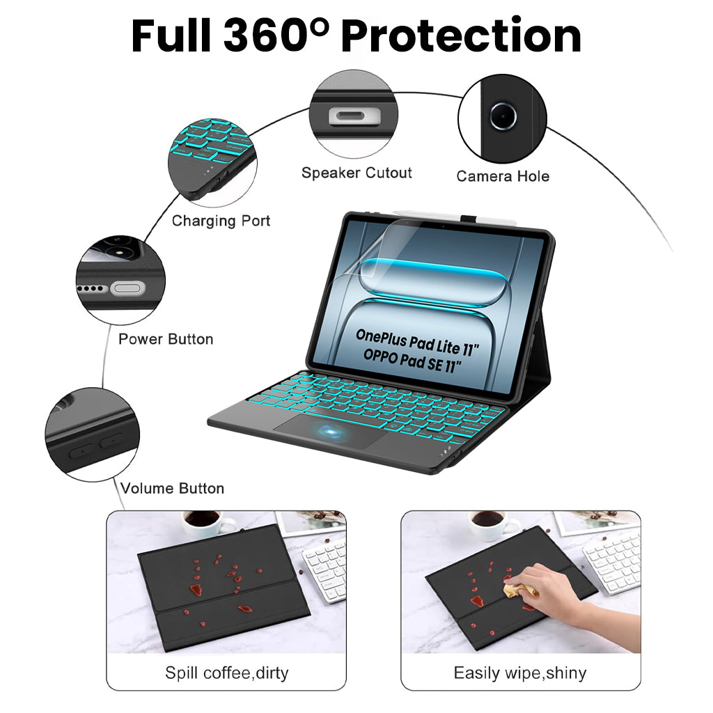 Keyboard Case for OnePlus Pad Lite 11-Inch with full protection features