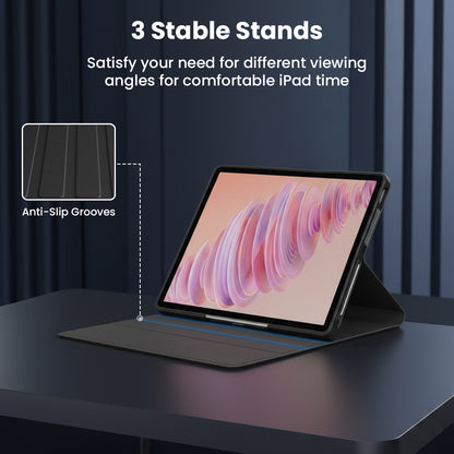 Tablet case with 3 stable stands for different viewing angles