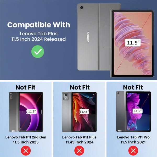 Keyboard Case for Lenovo Tab Plus 11.5” 2024 ZADX0098IN Folio Cover - 2