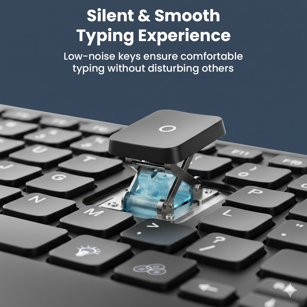 Silent smooth typing experience keyboard key