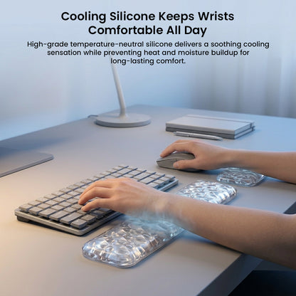 Cooling silicone wrist rests for long hours