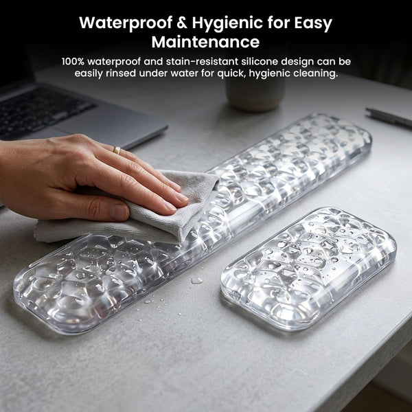 TECPHILE - Set of 2 Transparent Gel Keyboard and Mouse Wrist Rest - 6