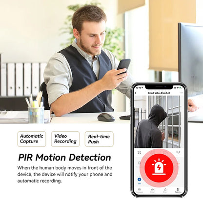 TECPHILE Smart Wireless Video Doorbell Two Way Audio
