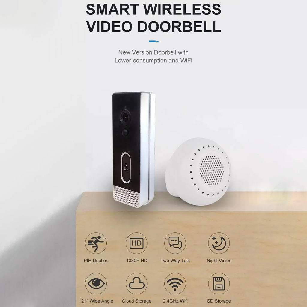 TECPHILE Smart Wireless Video Doorbell Two Way Audio