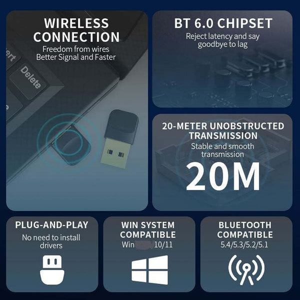 TECPHILE- TP01 Bluetooth 6.0 USB Bluetooth Transmitter - 3