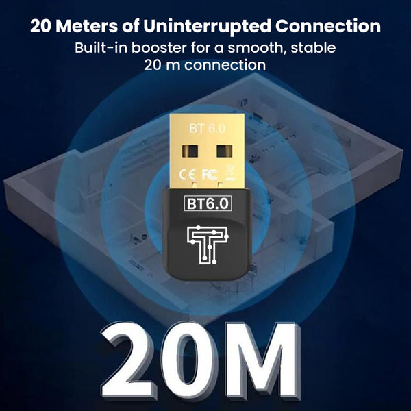 TECPHILE- TP01 Bluetooth 6.0 USB Bluetooth Transmitter - 9