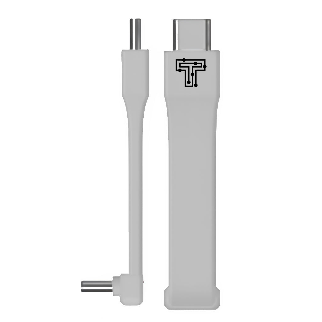 TECPHILE TP02 240W Type-C to Type-C fast charging cable with compact elbow design, ideal for tight spaces and efficient power delivery.