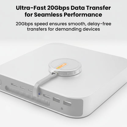 TECPHILE TP02 USB-C cable offers 20Gbps ultra-fast data transfer, ensuring seamless performance for high-demand devices like Mac Mini.