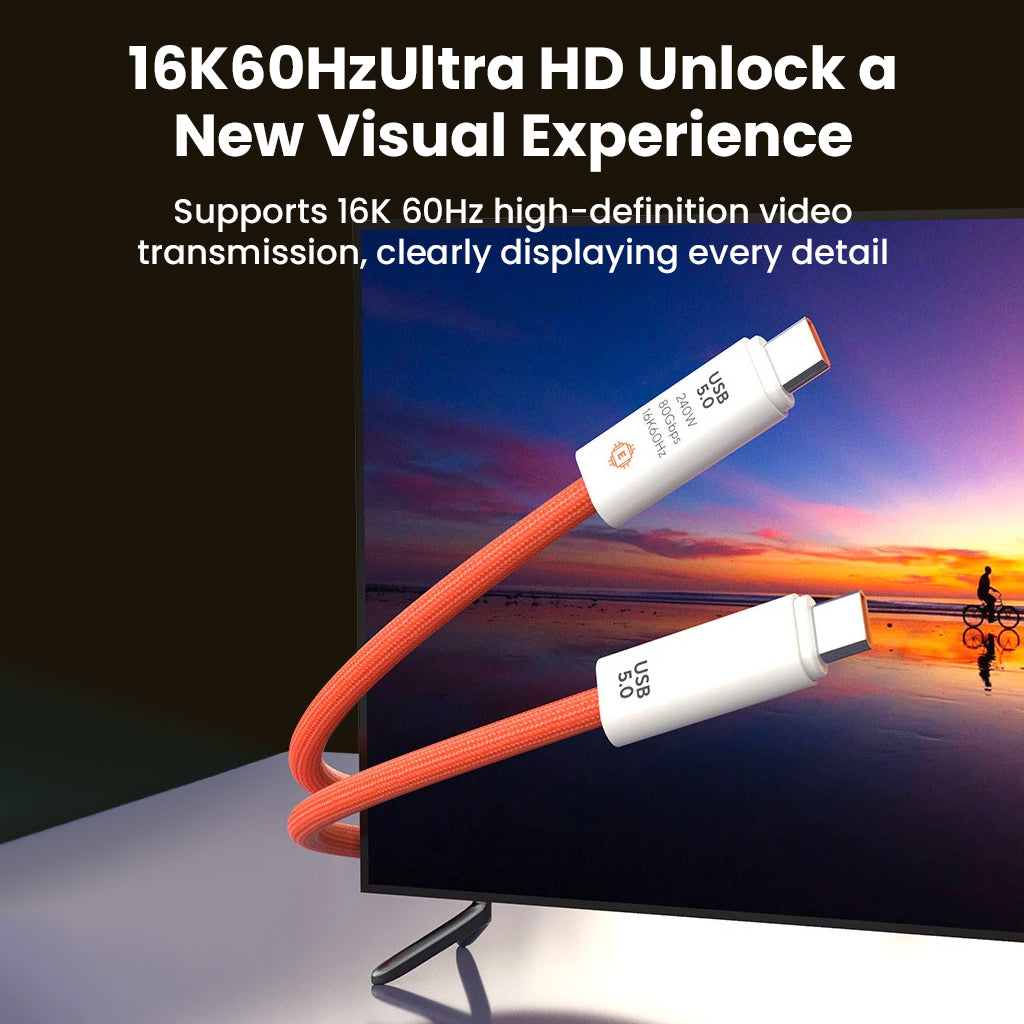 TECPHILE TP03 cable supports 16K60Hz ultra HD video transmission, delivering a high-definition visual experience on compatible displays.