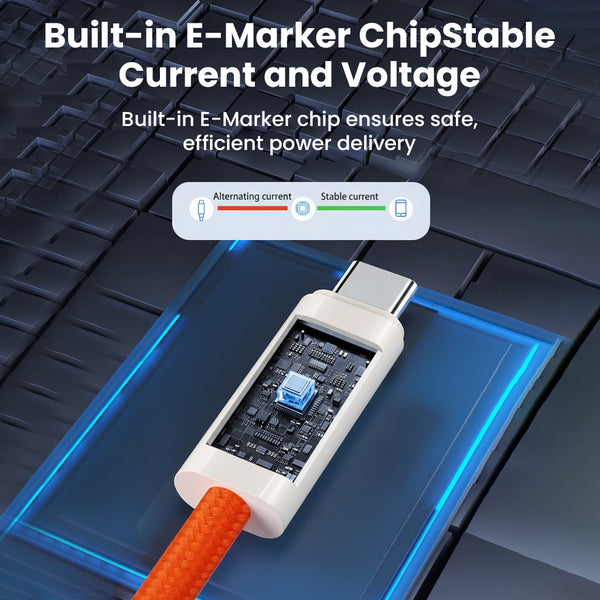 TECPHILE- TP03 240W Type-C to Type-C Fast PD Charging Cable (100CM) - 7