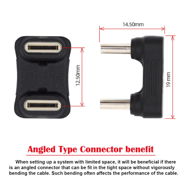 TECPHILE U Shaped Type C To USB C Male PD Adapter - 2