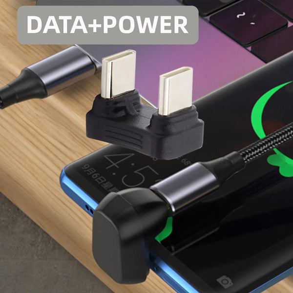 TECPHILE U Shaped Type C To USB C Male PD Adapter - 5