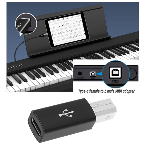 TECPHILE – USB B to USB C Printer Square Port Adapter - 16