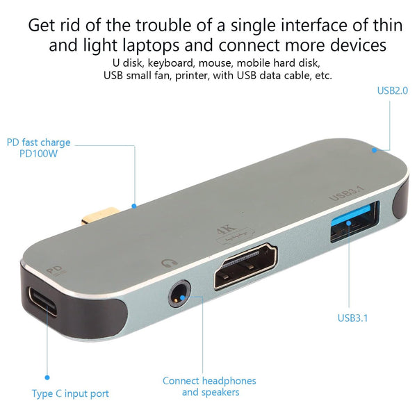 TECPHILE – X5 USB C HUB Multiport Adapter PD 100W - 2