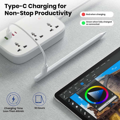 TECPHILE V1S Upgraded Stylus Pen For iPads with Type-C Port for Convinient Recharging