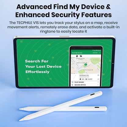 TECPHILE V1S Upgraded Stylus Pen For iPads with Advanced Find My Device Technology