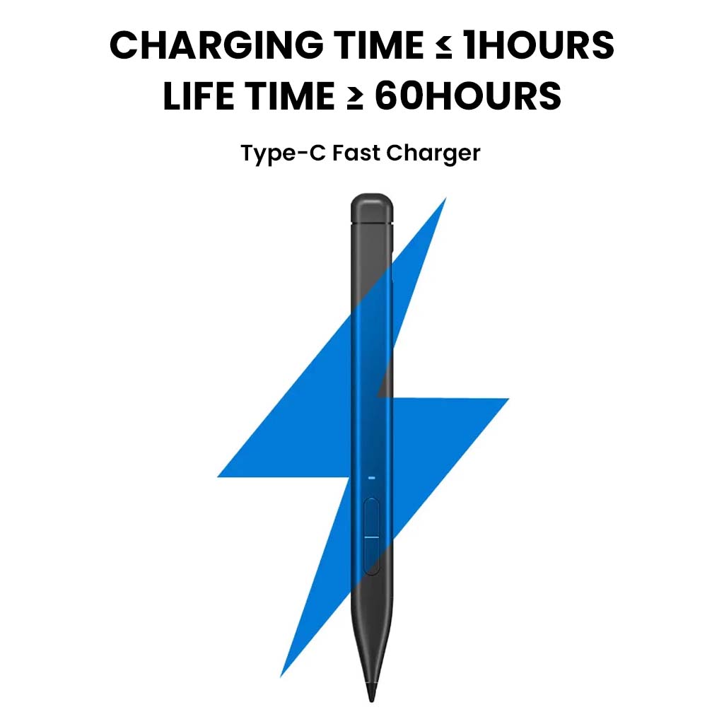 TECPHILE X1 Pro Active Stylus Pen for Microsoft Surface with Type-C Convinient Charging Port