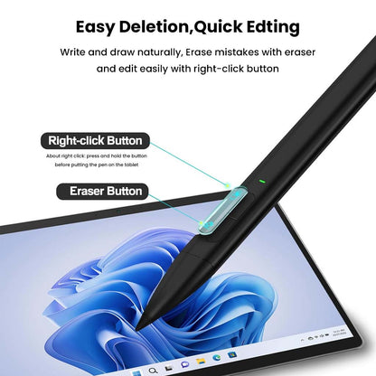 TECPHILE X1 Pro Active Stylus Pen for Microsoft Surface for Easy Deletion ad Quick Editing