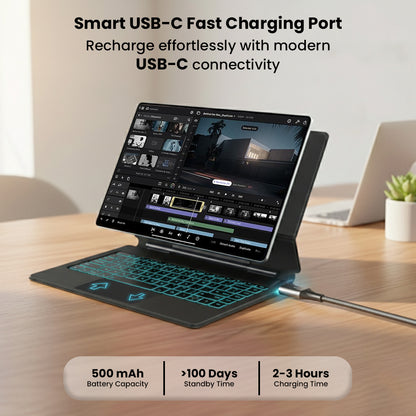 Galaxy Tab S11 Ultra with adjustable stand and USB-C charging port