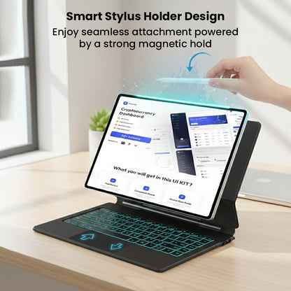 Tablet with magnetic stylus holder and seamless attachment