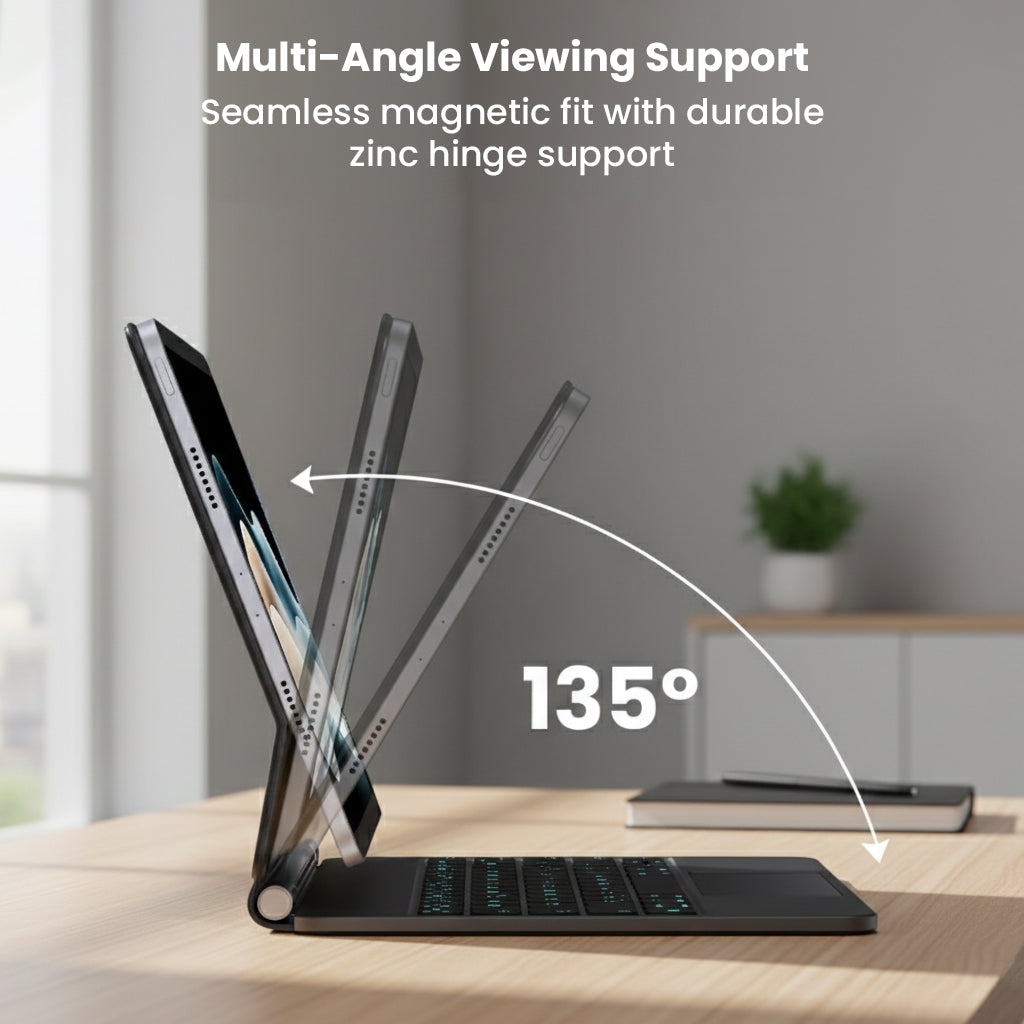 Adjustable tablet stand with multi-angle viewing support