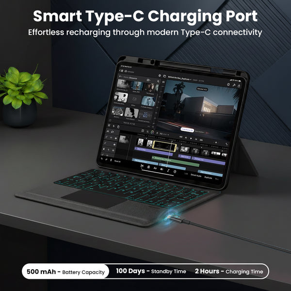 TECPHILE- TJ-OP132 Keyboard Case for OnePlus Pad 2/3/4 Pro 13.2 - 8