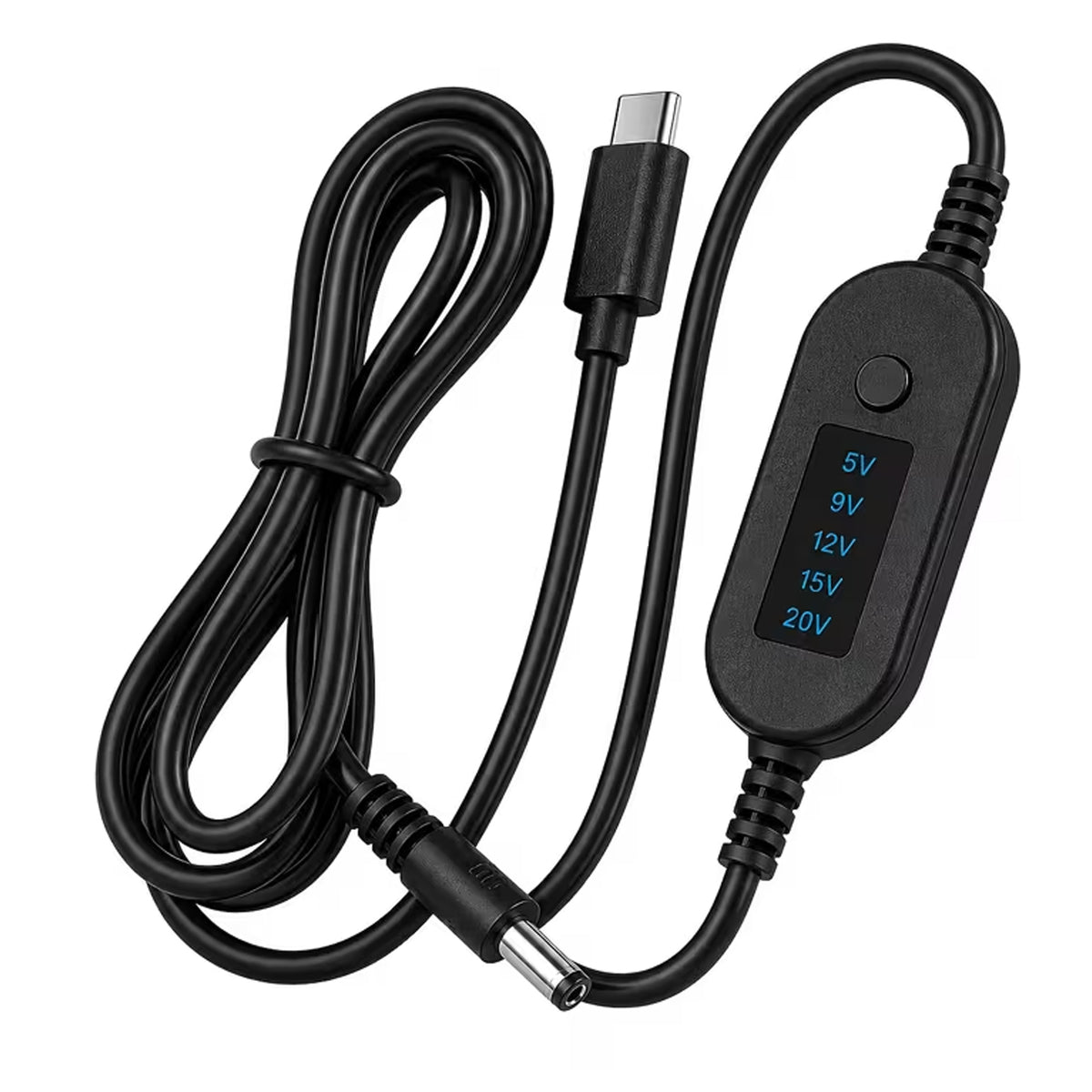 TECPHILE PD 140W USB C to DC Power Cable & Adapter with Digital Display