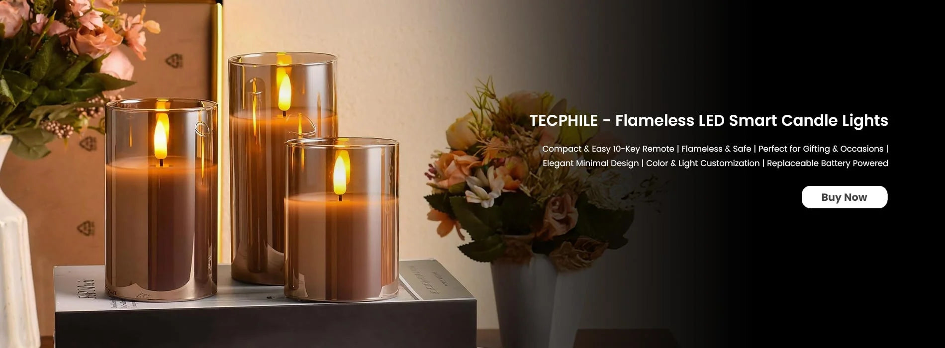 TECPHILE - Flameless LED Smart Candle Lights