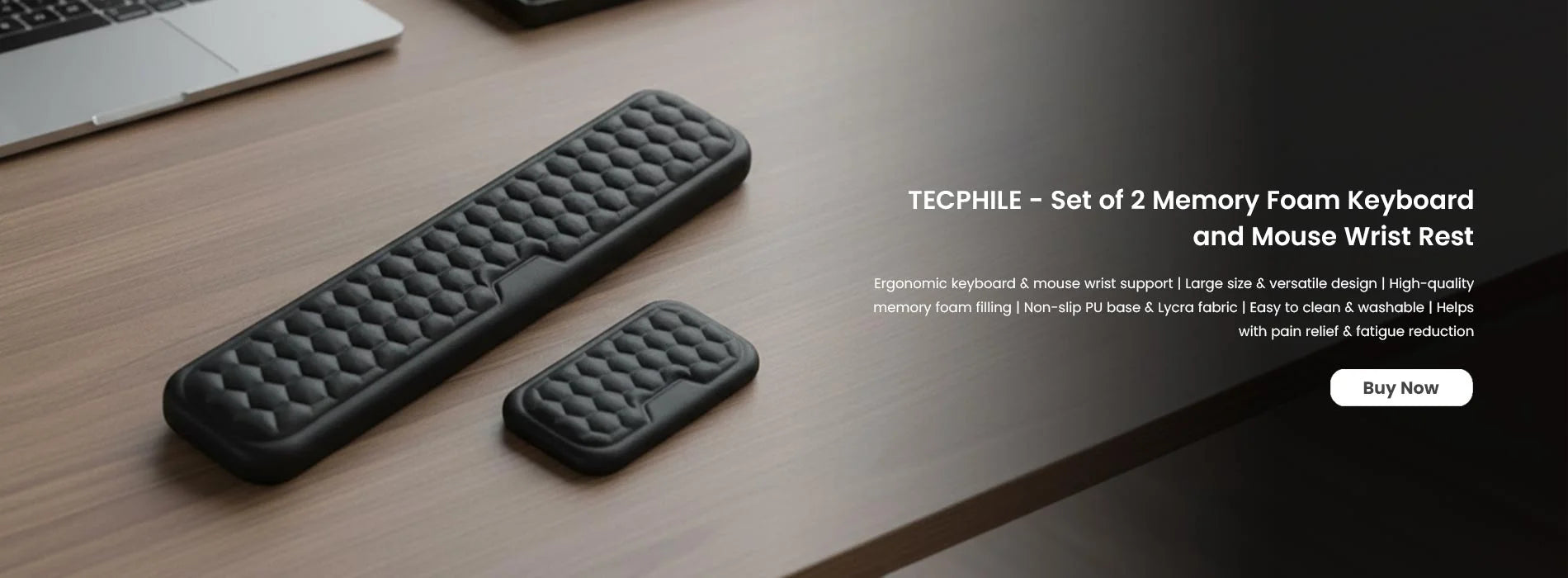 Memory Foam Keyboard and Mouse Wrist Rest