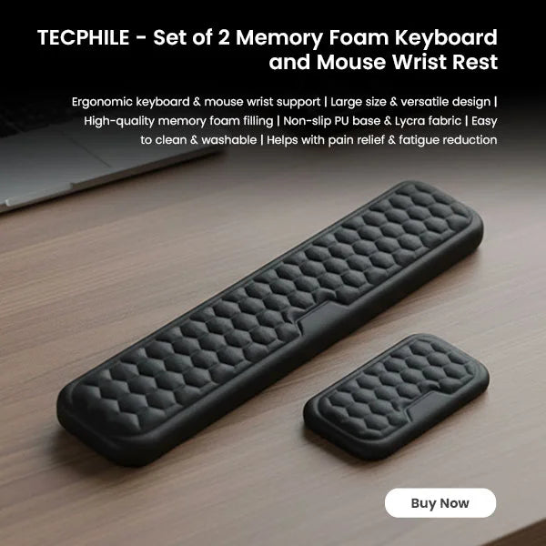 Memory Foam Keyboard and Mouse Wrist Rest