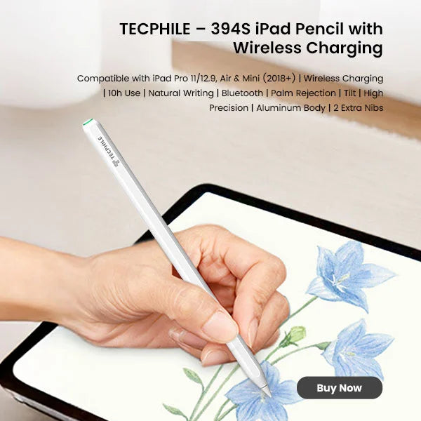 TECPHILE – 394S iPad Pencil with Wireless Charging