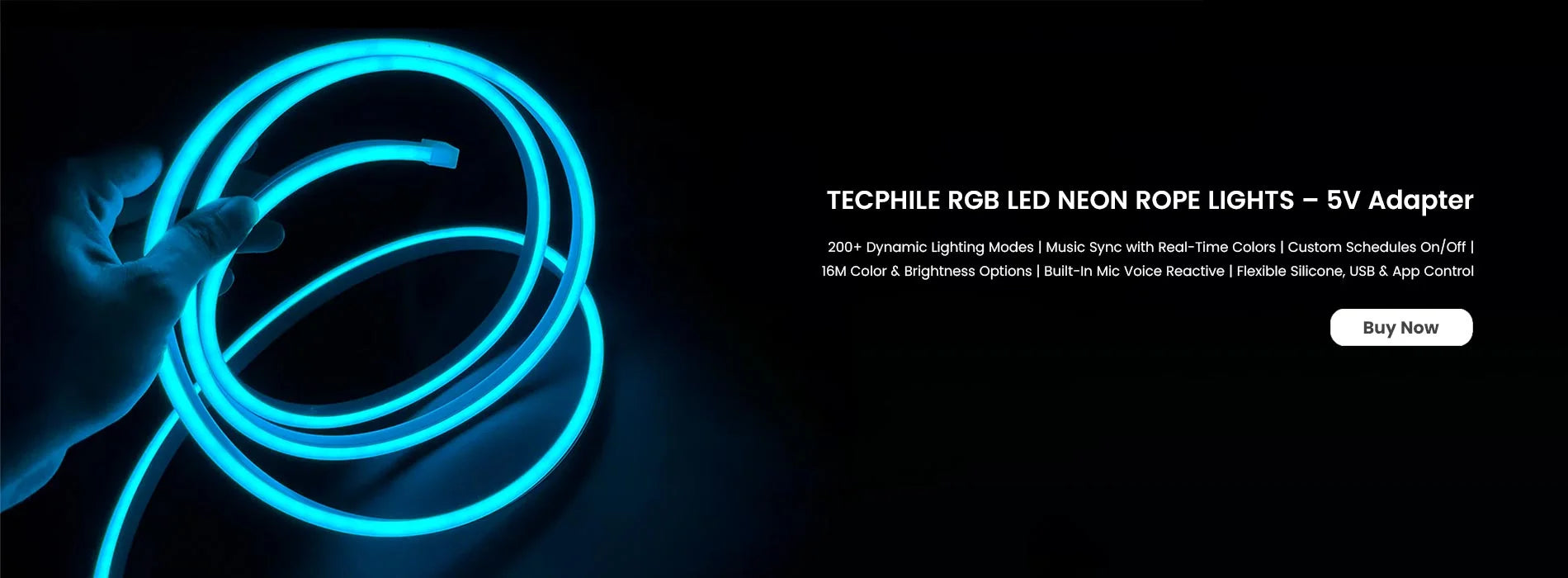 TECPHILE RGB LED NEON ROPE LIGHTS