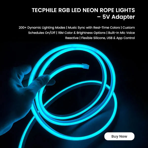 TECPHILE RGB LED NEON ROPE LIGHTS