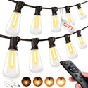 TECPHILE – ST38 50ft Outdoor String Lights Waterproof & Dimmable Bulbs - 1