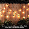 TECPHILE – ST38 50ft Outdoor String Lights Waterproof & Dimmable Bulbs - 11