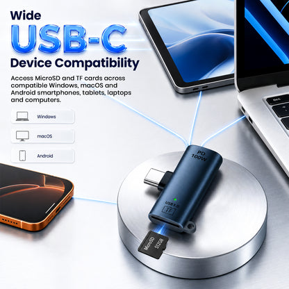TECPHILE Type C to MicroSD Card Reader OTG Adapter with with USB 3.0 Super Speed