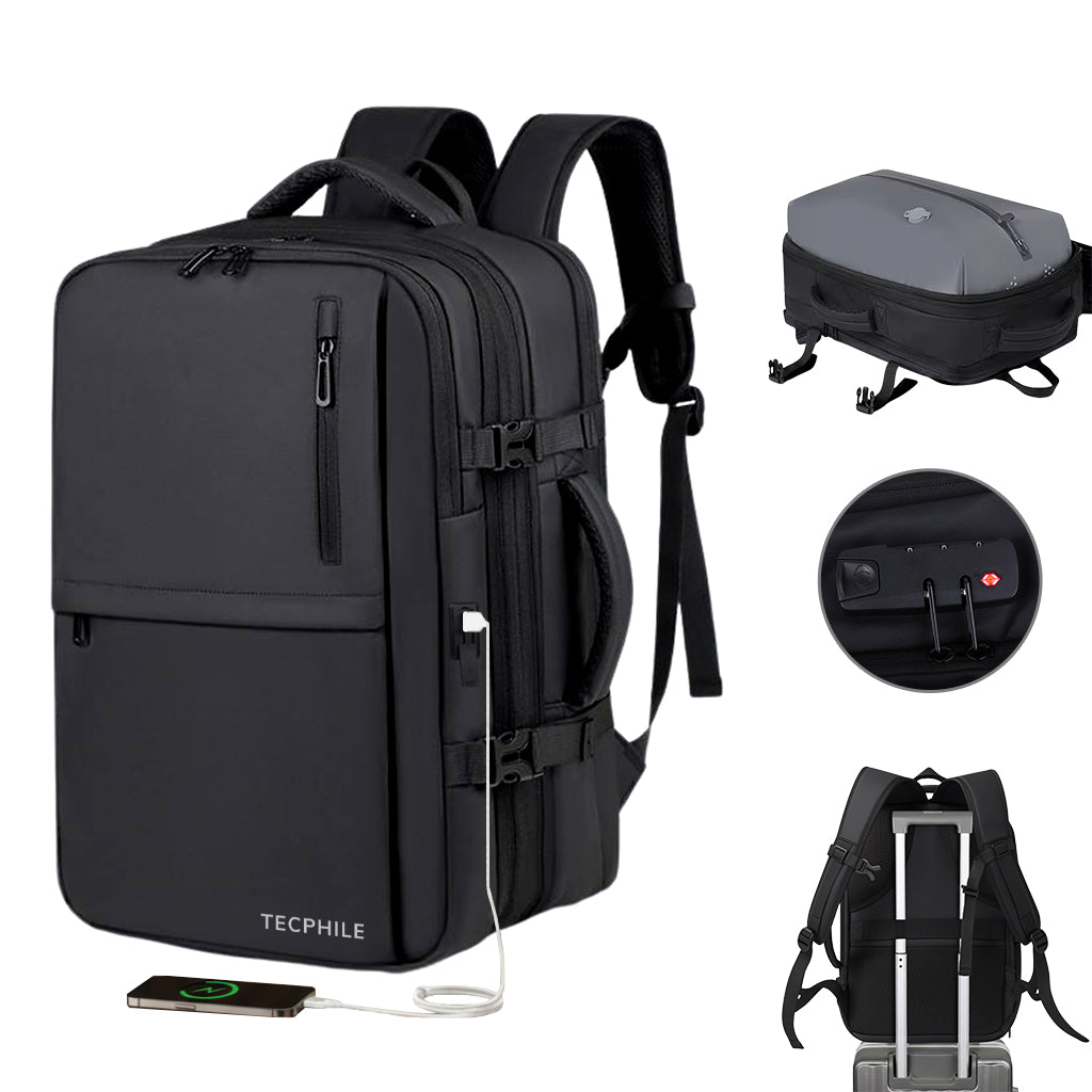 TECPHILE – VacuPack Travel Vacuum Backpack 30-42L Expandable Laptop Bag