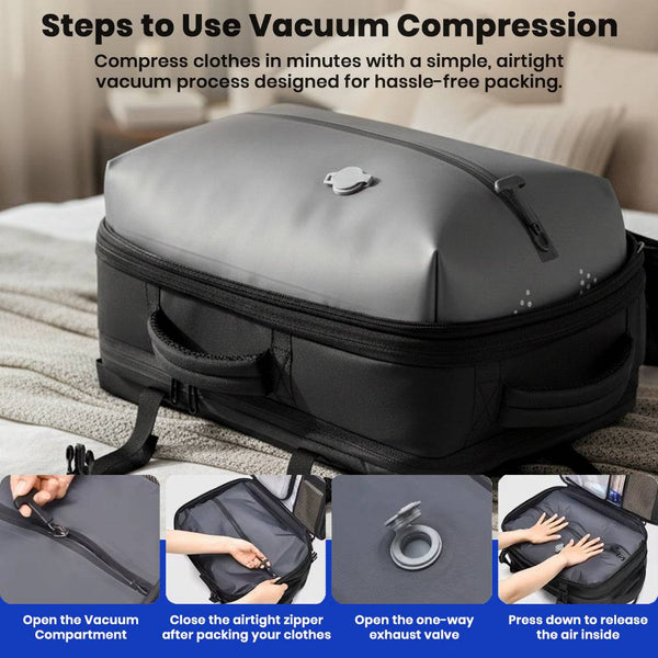TECPHILE – VacuPack Travel Vacuum Backpack 30-60L Expandable Laptop Bag - 3